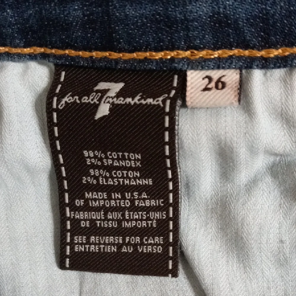 7 For All Mankind Cropped Blue Jeans Size 26 Waist - Picture 2 of 7